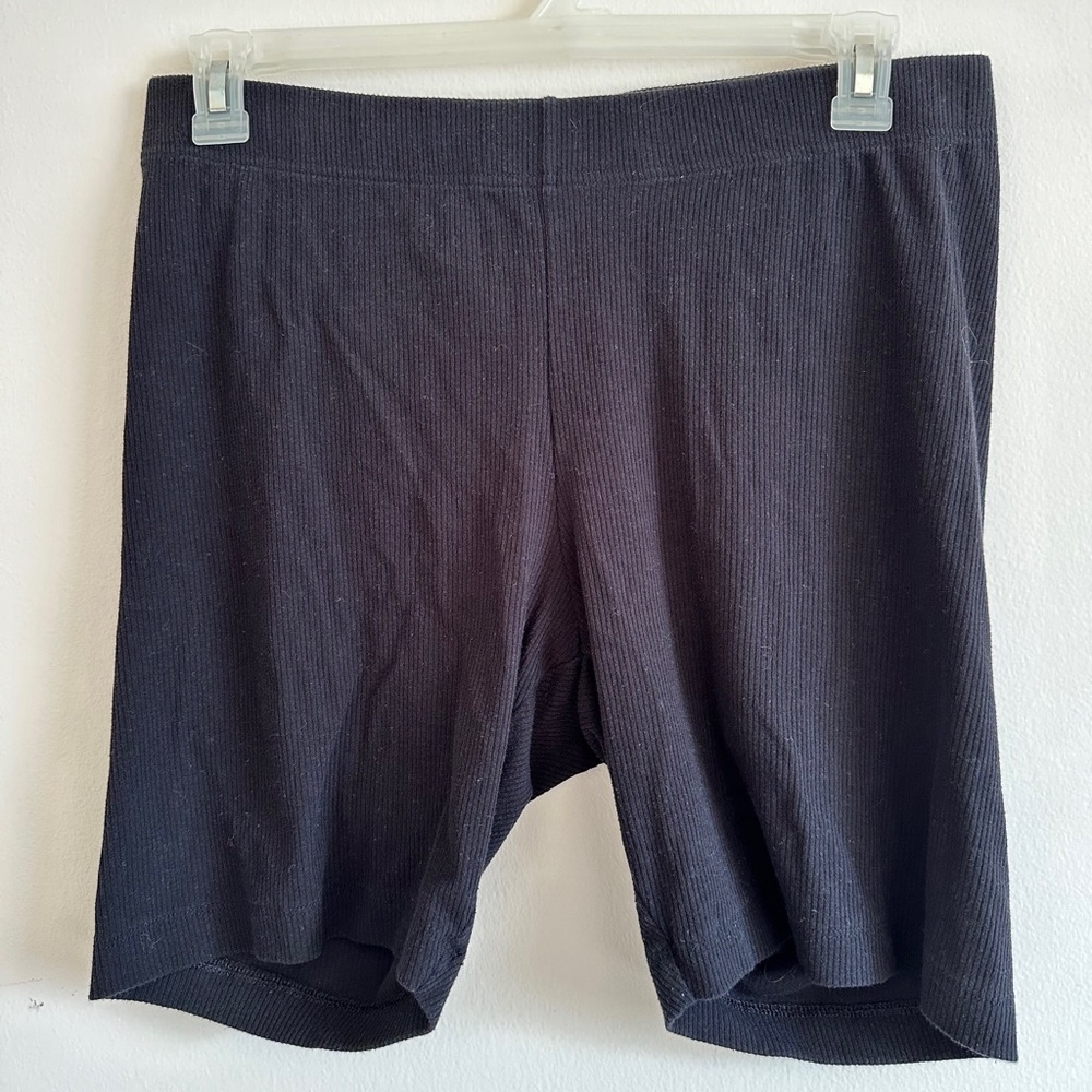 High Waisted Rib Knit Bike Shorts